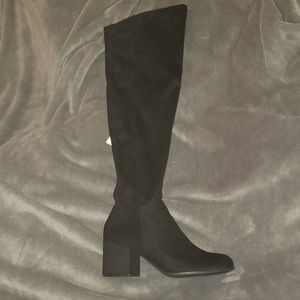 Over the knee suede boots